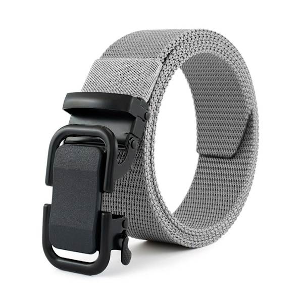 Herr Canvas midjebälte Automatiskt spänne Nylon Business Casual Wild Style Jeans Byxor Midjeband light gray