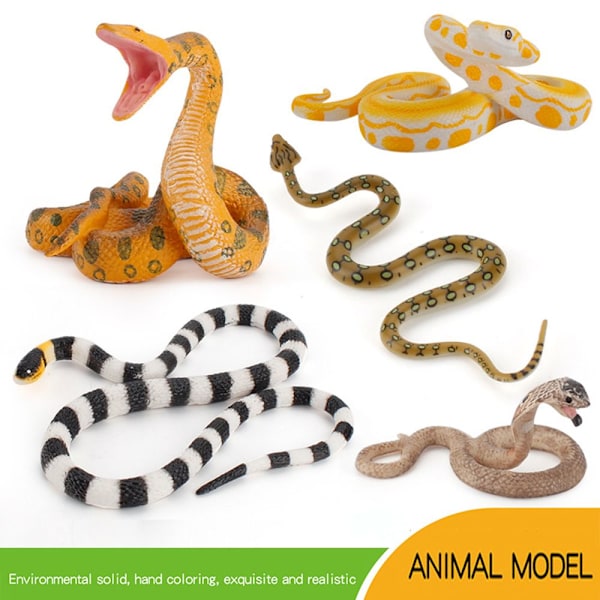 Realistiska Snake Toys Djurmodell Simulering Snake Halloween prank rekvisita