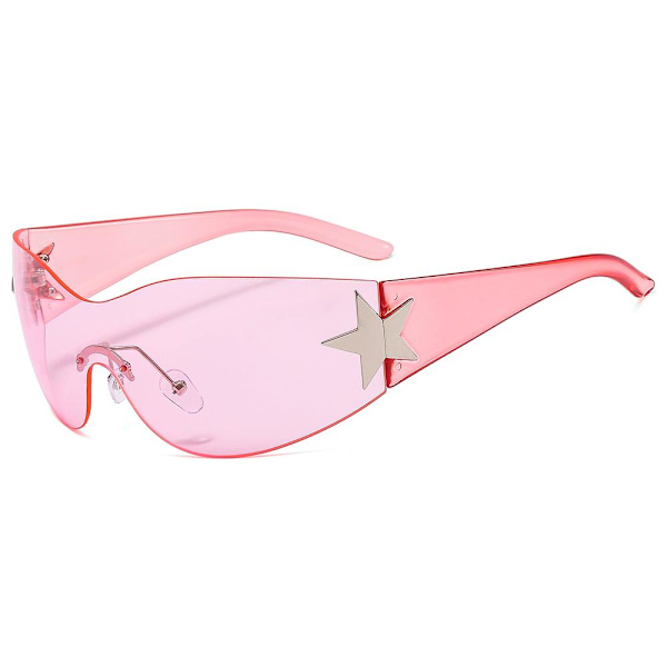 Y2K båglösa solglasögon One Piece Goggles Wrap Around Solglasögon C8