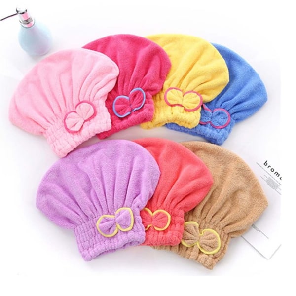 Hårtorkande Handduksmössa Coral Velvet Vått hår Torrt Turban Cap Pink