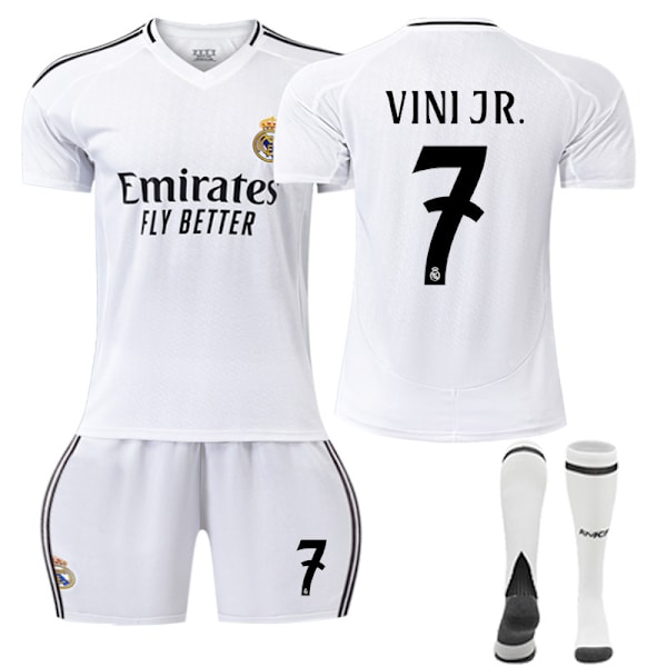 2024-2025 Real Madrid Hemma Barn Vuxen Fotbollströja Nr.7 VINI JR. 20