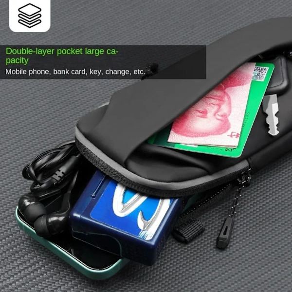 Sports Running Arm Bag Gym Bag Bum Bag Telefon 7 tums Armband Hip Wrist Bag dark blue