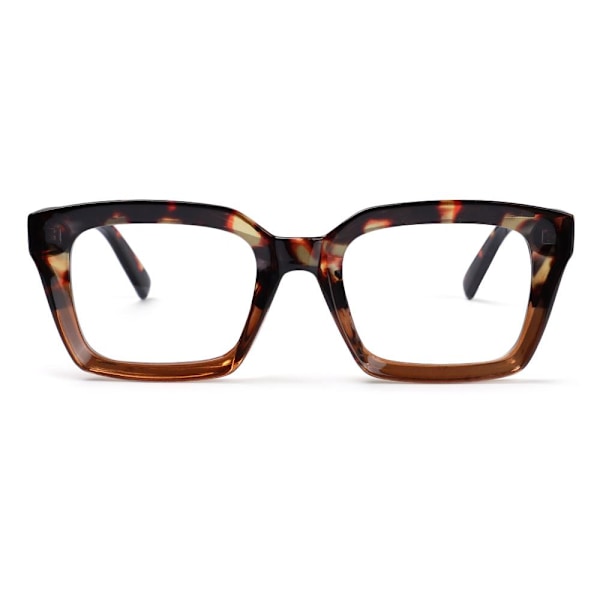 Överdimensionerade fyrkantiga läsglasögon Presbyopia Glasögon +0 Grad Leopard print 0