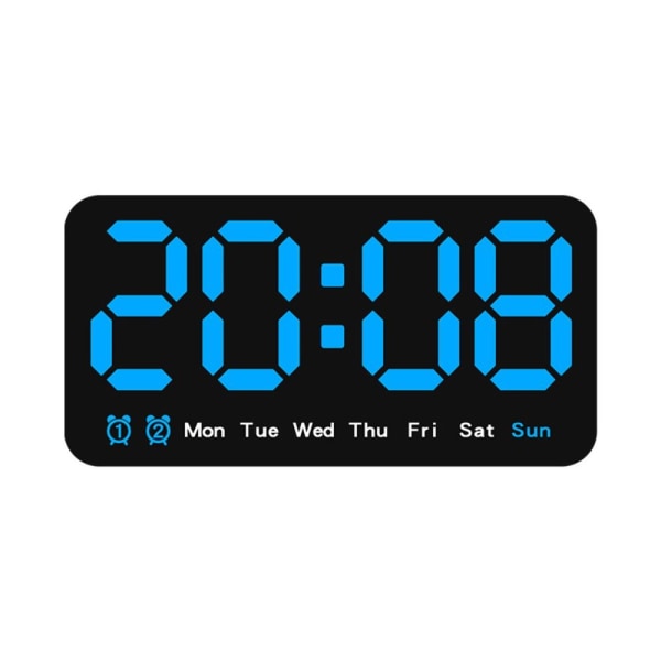 Elektronisk väggklocka Temperatur Datumvisning Bordsklocka Väggmonterade digitala LED-klockor blue