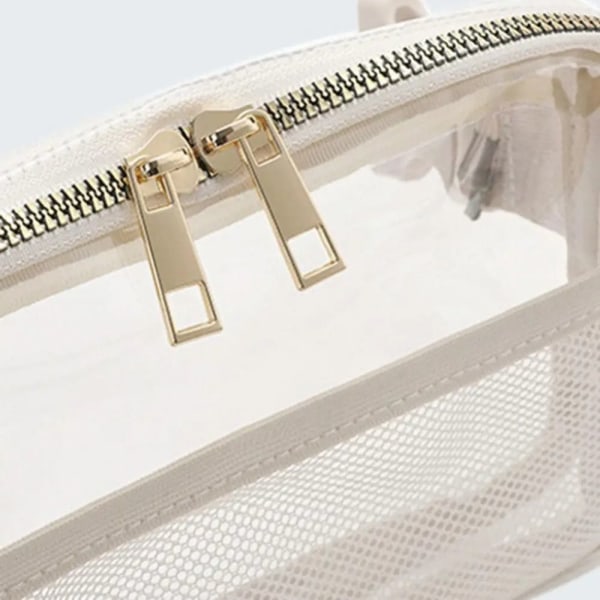 Genomskinlig Fanny Pack bältesväska med stor kapacitet Vattentät dragkedja Transparent midjeväska pink