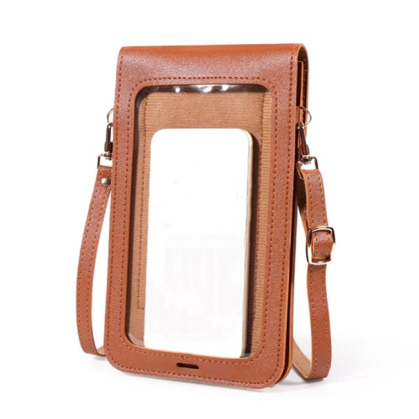 Kvinnor Miniväska Pekskärm Mobiltelefonplånbok Crossbody-väska beige