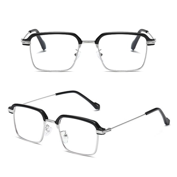 Anti-Blue Light Halvbåg läsglasögon Ögonskydd Fyrkantiga glasögon black&gold