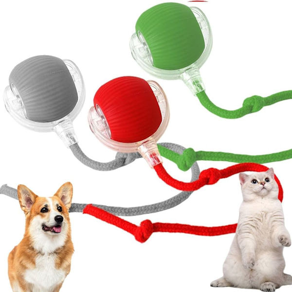 Interaktiv Katt- och Hundlekboll, Rullande Boll som Aktiveras av Rörelse, Snabb Rullning på Matta Red