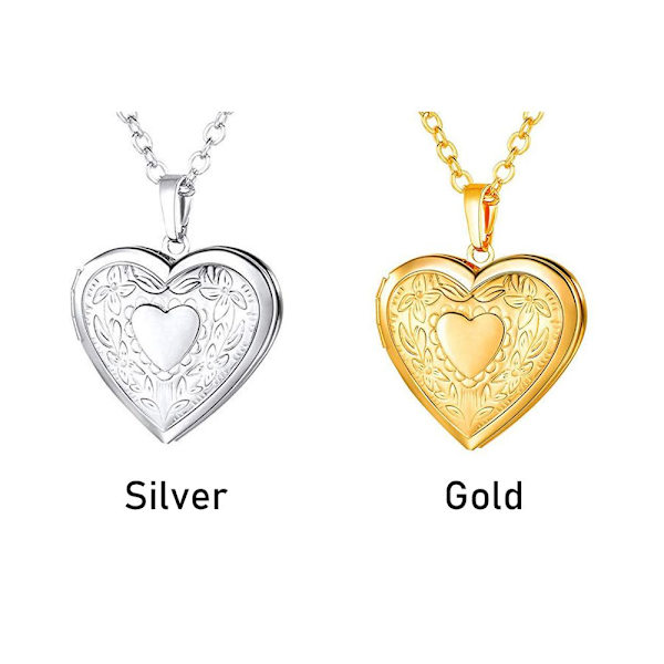 DIY kärlekshjärta hemligt meddelande medaljonghalsband gold