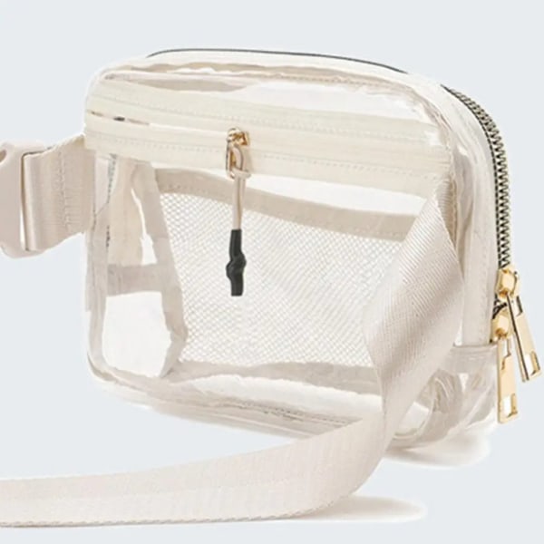 Genomskinlig Fanny Pack bältesväska med stor kapacitet Vattentät dragkedja Transparent midjeväska pink