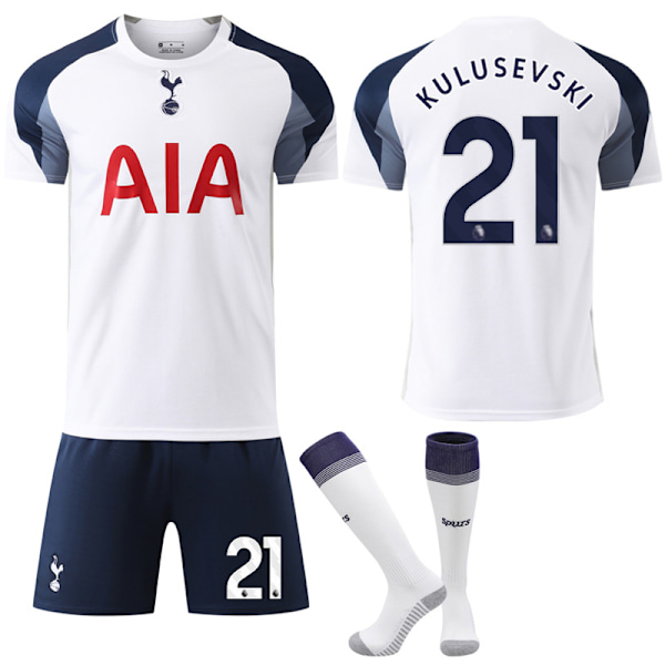2025-2026 Tottenham Hotspur Hemma Barn Vuxen Fotbollströja med Strumpor No.21 Kulusevski M