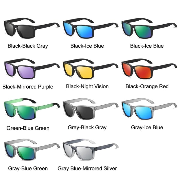 Polariserade solglasögon TR90 Sportkörning Fiske Solglasögon UV400 skydd Black-Blue Green