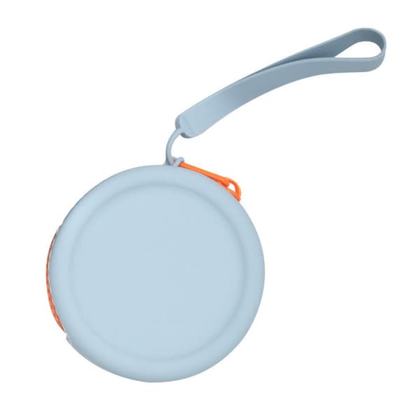 Mini Rund Silikon Myntväska Headset Väska Barnpresent blue