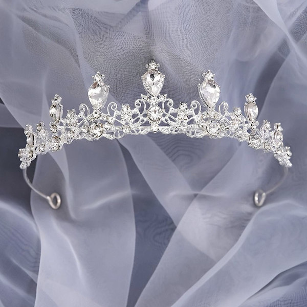 Princess Crystal Tiaras Crowns Pannband Kid Girls Bridal Prom Hår smycken red