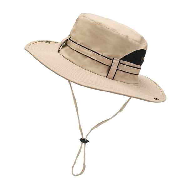 Sommar Män Bucket Hat Utomhus Bred Brätte Vandring Hat Mesh Beach Cap Fiske Hatt black