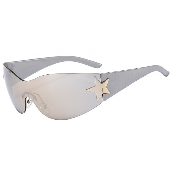 Y2K båglösa solglasögon One Piece Goggles Wrap Around Solglasögon C12