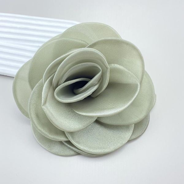 Söt romersk tyg stor blomma brosch dam charm geometrisk växt kläder tillbehör green