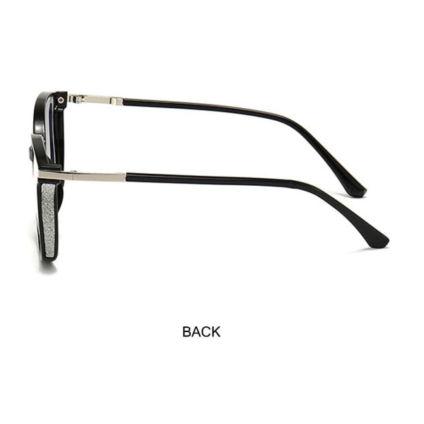 Anti-blått ljus läsglasögon för kvinnor Bling överdimensionerad båge Presbyopia glasögon Brown