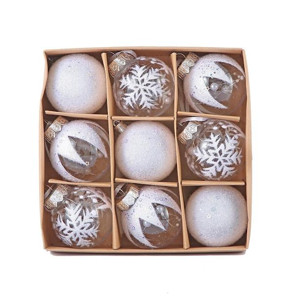 9 STK 6CM Jul Hängande Ball Xmas Tree Ornament Heminredning