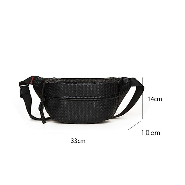 Unisex flätbälte par midjepack Casual Vattentät PU-läder bröstväska Fanny Pack coffee
