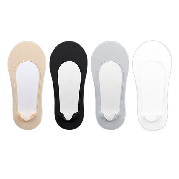 Kvinnors Arch Invisible Shallow Boat Socks Mjuk svamp Osynlig Halkfri lågtoppsstrumpor White
