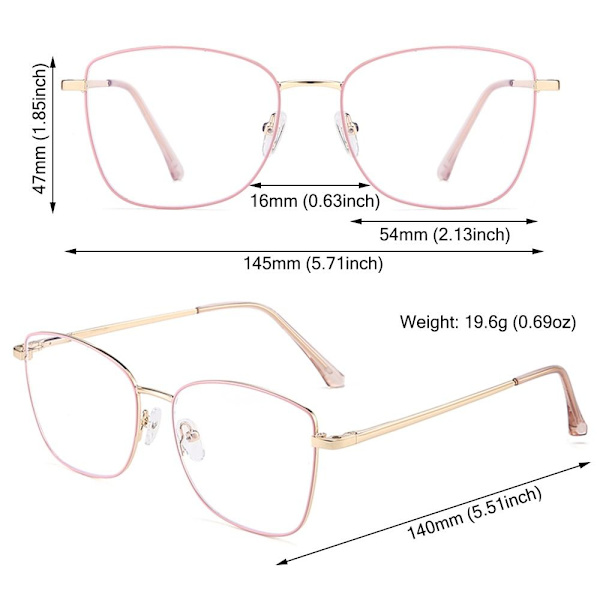Metallram Anti Blue Light Glasögon med 1Pc Magnetic Polarized Clip-On solglasögon Beige frame