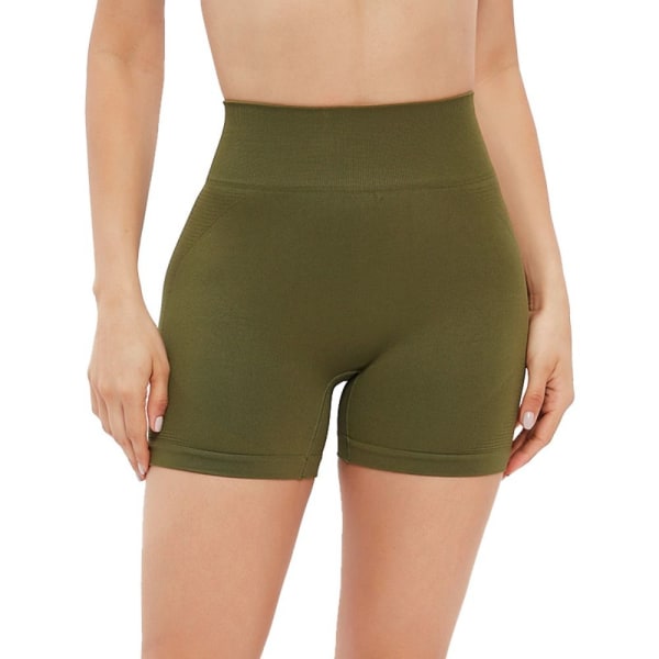 Ion Shaping Shorts Slimming Belly Control Butt Lifting Yoga Shorts Women's Body Shaper Army Green M