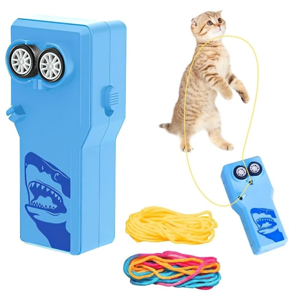 Pet Loop Lasso Toy Rope Launcher Propeller Cat Rope Launcher Handhållna elektriska husdjursleksaker white