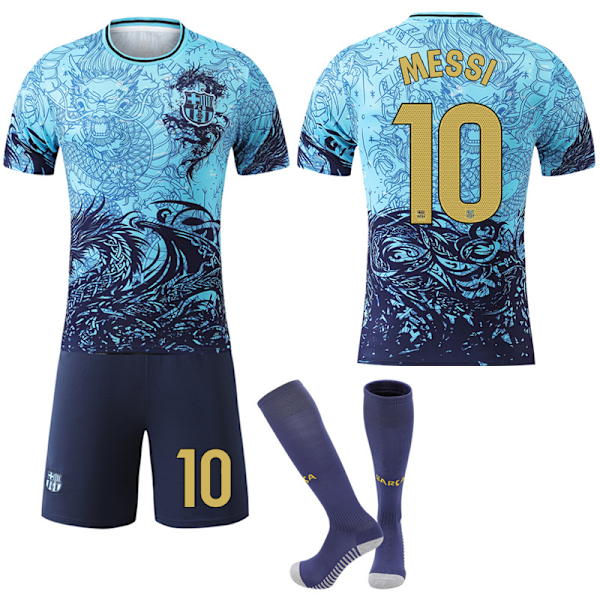2025-2026 Barcelona Dragon -kuvioinen Special Edition Lasten Aikuisten Jalkapallopaita Nro.10 Messi 22
