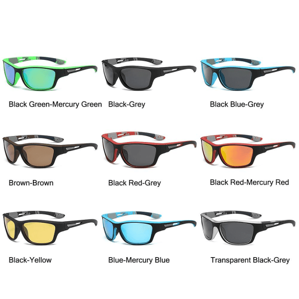 Retro polariserade solglasögon fyrkantiga solglasögon för sportkörning Cykelfiske Black-Grey