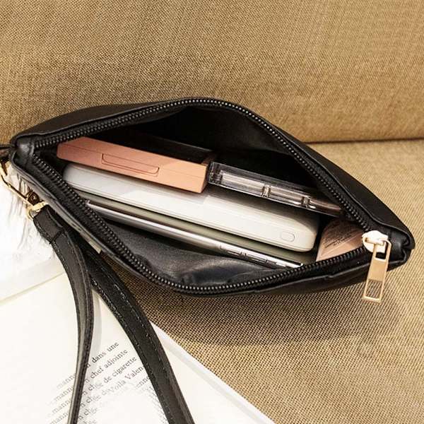 Kvinnor Läder Armbandsväska Shopping Reser liten handväska Clutch plånbok khaki