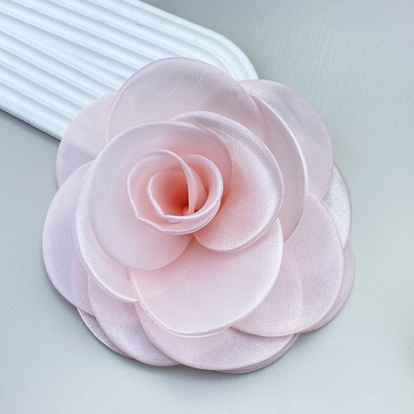Söt romersk tyg stor blomma brosch dam charm geometrisk växt kläder tillbehör pink