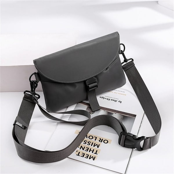 Nylon Bröstpaket Mobilväska Utomhussport Cross-body väska för kvinnor män grey