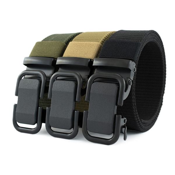 Herr Canvas midjebälte Automatiskt spänne Nylon Business Casual Wild Style Jeans Byxor Midjeband Army green