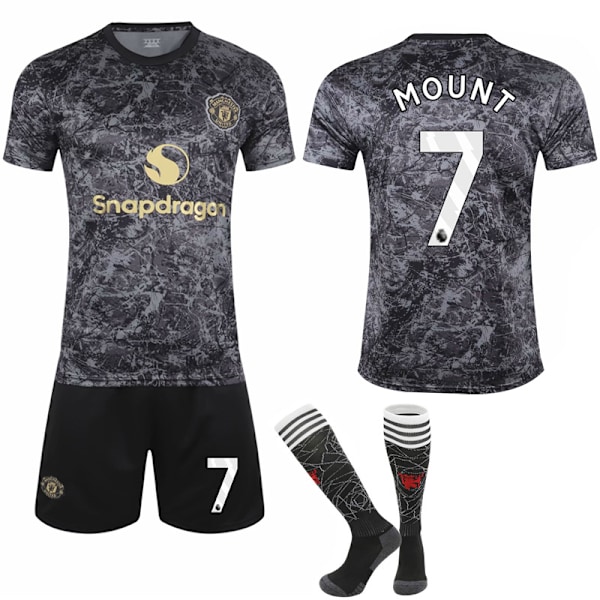 2024-2025 Manchester United Special Edition Svart Fotbollskit för Barn Vuxen No.7 MOUNT 16