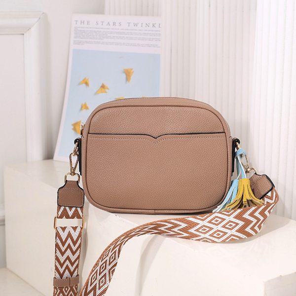 Kvinnor Small Square Bag Simple Trend Purse Crossbody-väskor khaki