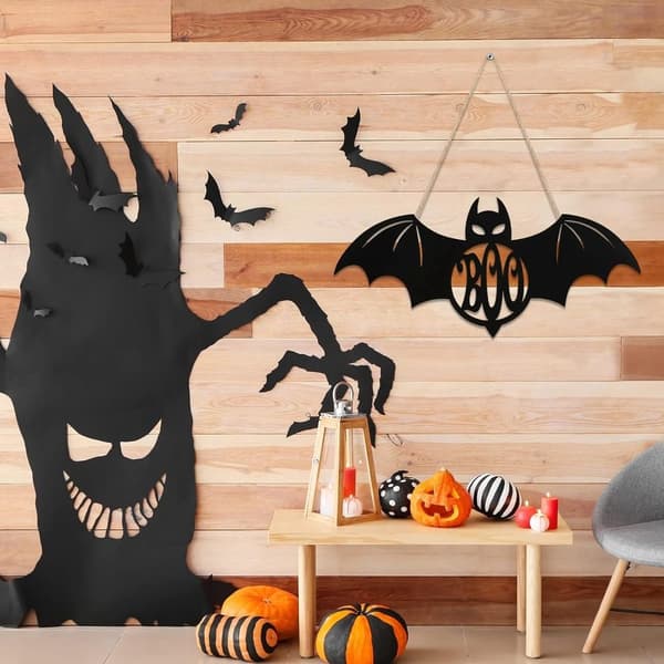 2 st Halloween Trähäxa Skylt Väggdekoration Heminredning SET