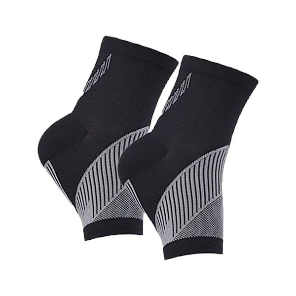 Kompressionsstrumpor Ankelärmar för Arch Support Achilles tendonitis och fotsmärta Black M