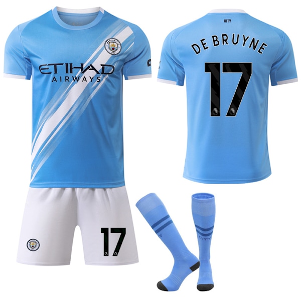 2025-2026 Manchester City Hemma Barn Vuxen Fotbollströja No.17 DE BRUYNE XXL