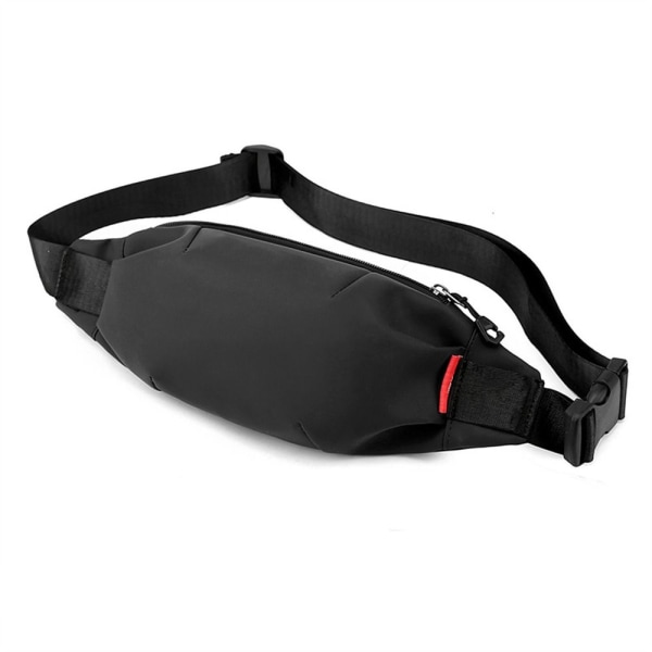 Män Nylon Midjeväska Bröstpaket Mobiltelefonväska Utomhussport Cross-body-väska black