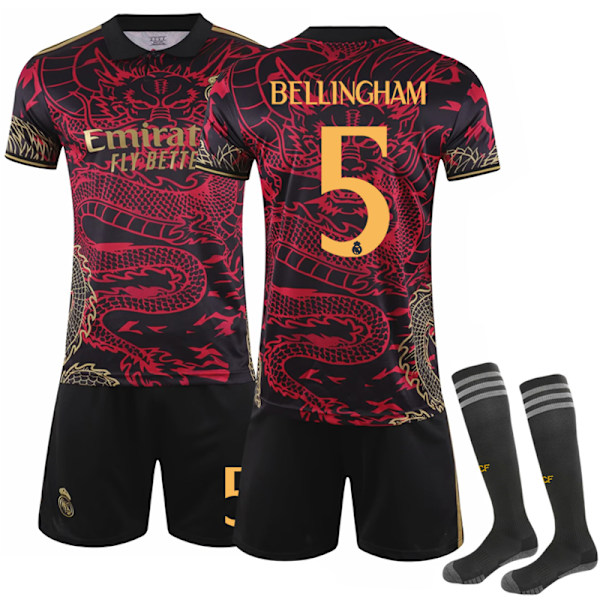 Real Madrid Dragon Special Edition Barnfotbollströja med strumpor 2024-2025 No.5 Bellingham 28