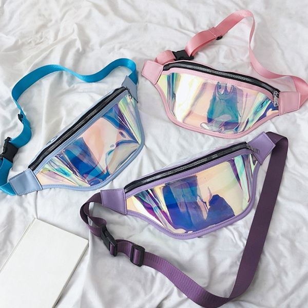 Dammode bälte ryggväska Vattentät Transparent midjepaket blue
