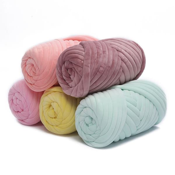 500g Sammet Tjockt Super Chunky Garn pink
