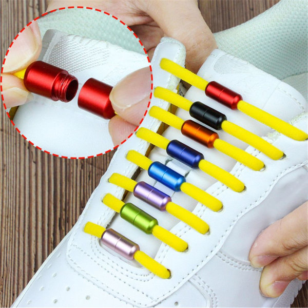 5 Par Elastiska Snabblåsande Lazy Laces Sneakers Skosnören 5Pairs orange