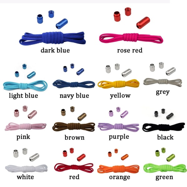 5 Par Elastiska Snabblåsande Lazy Laces Sneakers Skosnören 5Pairs white