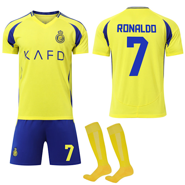 2024-2025 Al-Nassr FC Hemma Barn Vuxen Fotbollströjor Nr 7 Ronaldo XS