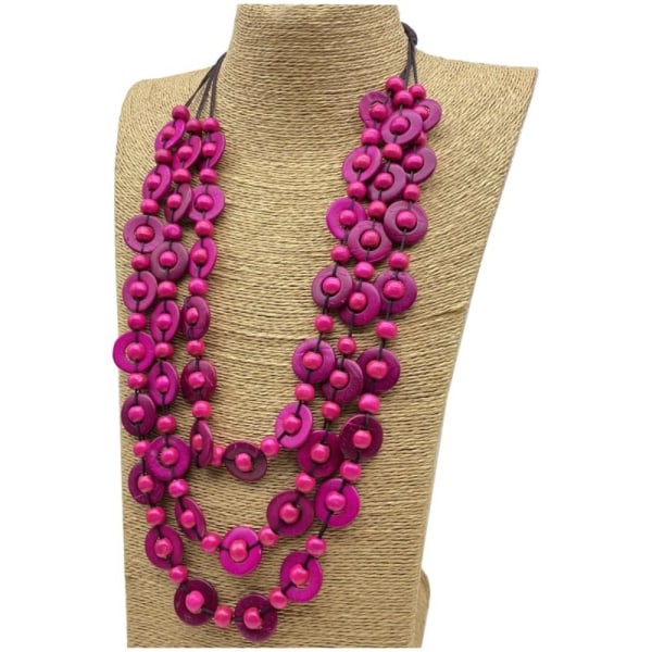 Etniska tullar handgjorda trähalsband hängsmycke Bib Beads smycken 6