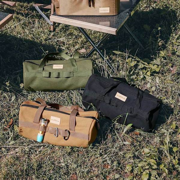Utomhus Camping Vandring Förvaring Handväska Canvas Tält Stake Verktyg Tältpinne Organizer Bag Camel