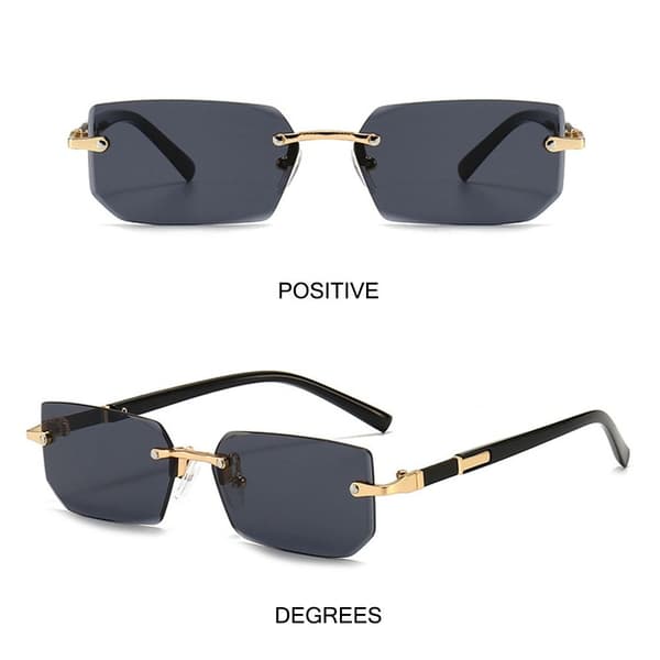 Trendiga Båglösa Rektangulära Solglasögon UV400 Gradient brown