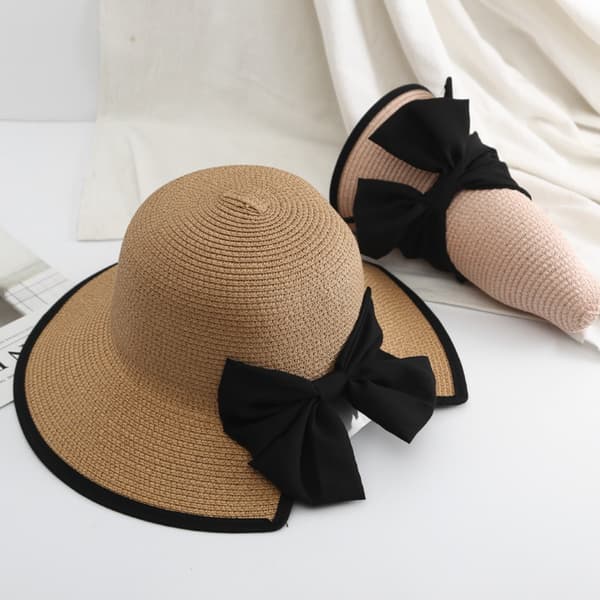 Dam Slokande Strandstråhatt Sommar Solhatt Bred Brätte Vikbar white
